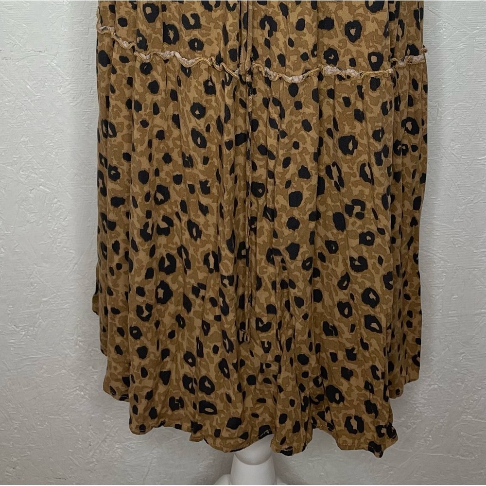 Ava&Viv Animal Print Halter Tie Waist Midi Sundress Boho Tiered Flowy Resort Lg - Picture 5 of 13